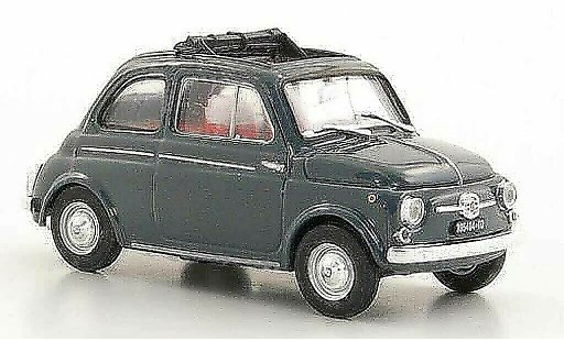 Fiat 500 D 1/43 Brumm grey geoffnetes folding roof 1960 diecast model cars