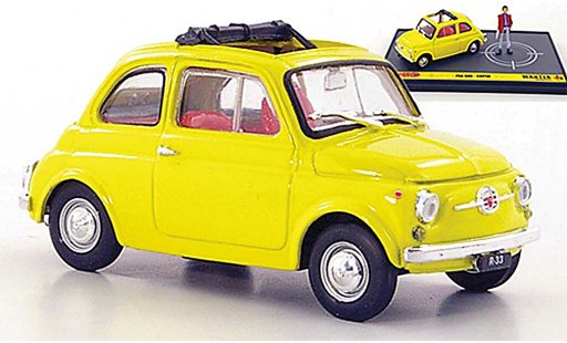 Fiat 500 Classique 1/43 Brumm yellow Lupin ''Wante- Lupin the 3rd'' diecast model cars