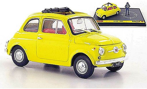 Fiat 500 Classique 1/43 Brumm yellow Jigen ''Wante- Lupin the 3rd'' diecast model cars