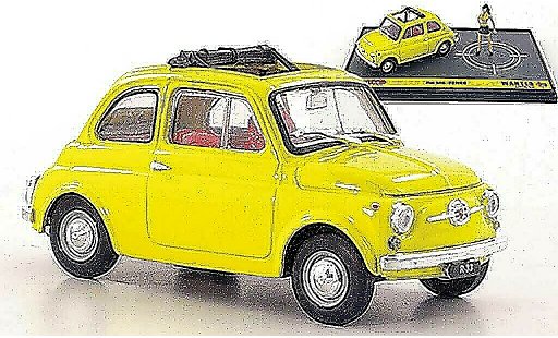 Fiat 500 Classique 1/43 Brumm yellow Fujiko ''Wante- Lupin the 3rd'' diecast model cars