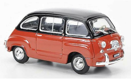Fiat 600 Multipla 1/43 Brumm D orange/black 1960 diecast model cars