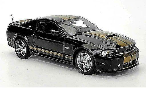 Shelby GT 350 2012 1/18 Shelby Collectibles black avec goldenen bandes diecast model cars