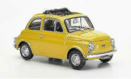 Fiat 500 R 1/43 Brumm beige ge?ffnetes folding roof 1972 diecast model cars
