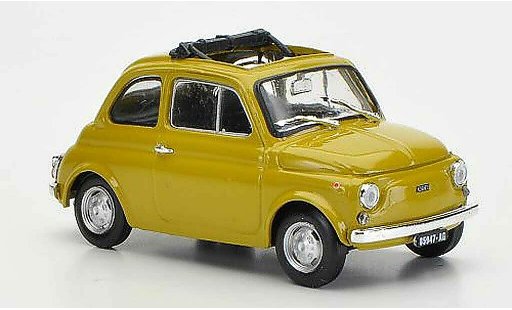Fiat 500 R 1/43 Brumm senf ge?ffnetes folding roof 1972 diecast model cars