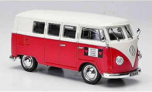 Volkswagen T1 A 1/43 Norev Estate Van't Hart - Autoverhuur red/white 1955 diecast model cars