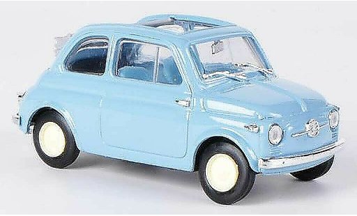 Fiat 500 Nuova 1/43 Brumm Economica blue folding roof geoffnet 1957 diecast model cars