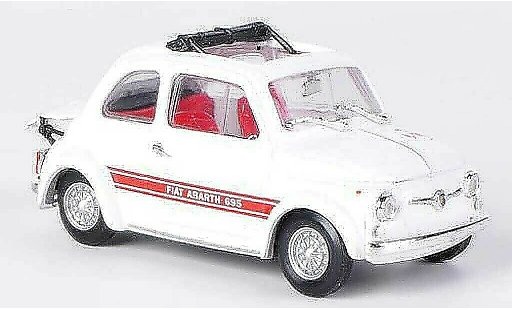 Fiat 695 Abarth SS 1/43 Brumm Assetto Corse white/red openes folding roof 1968 diecast model cars