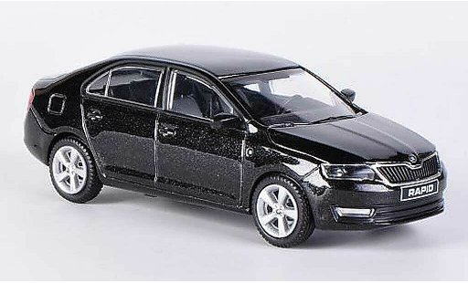 Skoda Rapid Base 1/43 Abrex black 2012 diecast model cars