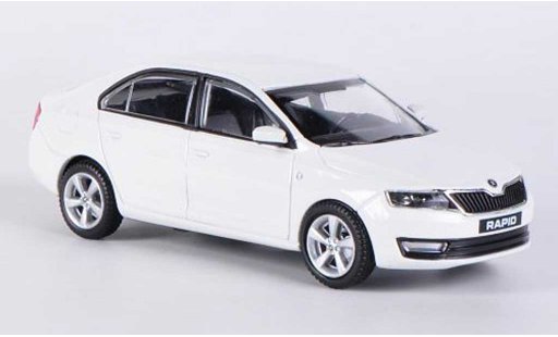 Skoda Rapid Base 1/43 Abrex white 2012 diecast model cars