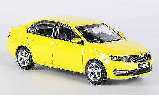 Skoda Rapid Base 1/43 Abrex yellow 2012 diecast model cars