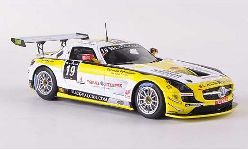 Mercedes SLS GT3 1/43 Spark AMG No.19 Black Falcon 24h Spa 2012 O.Morley/K.Heyer/S.Rosler/M.Metzger diecast model cars