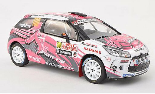 DS Automobiles DS3 R3 1/43 IXO No.100 Europe Racing Rally Monte Carlo 2011 D.Elena/O.Campana diecast model cars