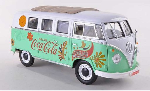 Volkswagen T1 B 1/18 Motor City Classics Samba Coca-Cola white/green 1962 diecast model cars