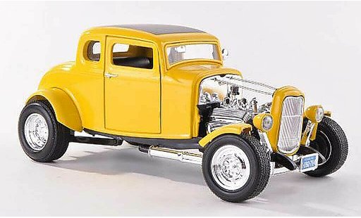 Ford 1932 Hot Rod 1/18 Motormax yellow diecast model cars