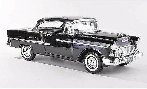 Chevrolet Bel Air Coupe 1/18 Motormax 1955 Hardtop black diecast model cars