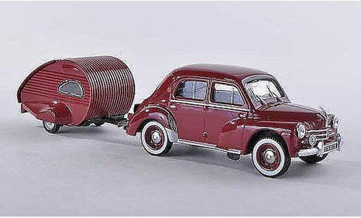 Renault 4CV Base 1/43 Eligor avec caravane Ailette black-red diecast model cars