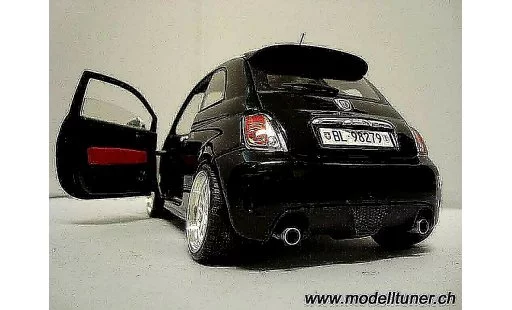 Fiat 500 Abarth 1/18 Mondo Motors black 2007 diecast model cars