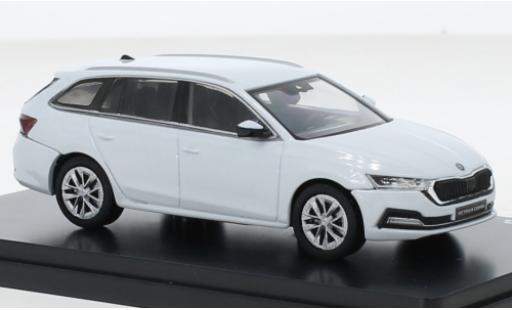 Diecast model cars Skoda Octavia Combi IV metallise white 2020 1/43 Abrex