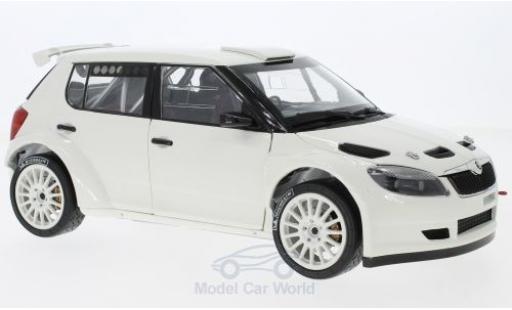 Diecast model cars Skoda Fabia S2000 II FL white 2010 with Tarmac Wheels 1/18 Abrex