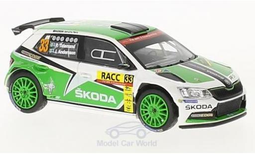 Diecast model cars Skoda Fabia R5 III No.33 Rally WM Rally Catalunya 2016 P.Tidemand/J.Andersson 1/43 Abrex