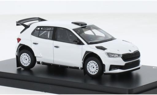 Diecast model cars Skoda Fabia RS Rally2 IV white 2022 1/43 Abrex