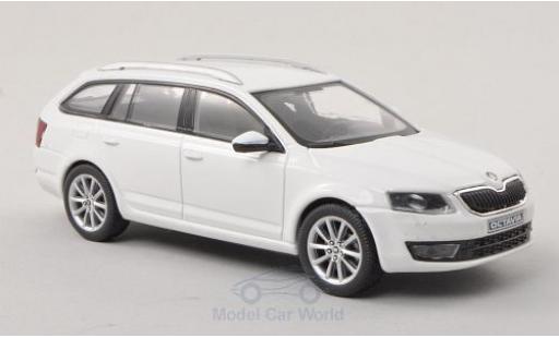 Diecast model cars Skoda Octavia Combi III white 2013 1/43 Abrex