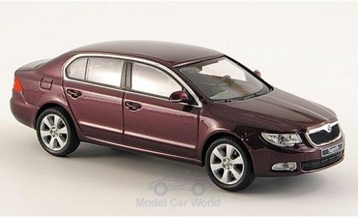 Diecast model cars Skoda Superb Base II metallic red without Vitrine 1/43 Abrex
