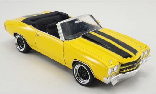 Diecast model cars Chevrolet Chevelle Convertible Super Sport Restomod yellow/black 1970 1/18 ACME