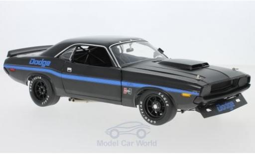 Diecast model cars Dodge Challenger Coupe Trans Am Street Version black/blue 1970 1/18 ACME