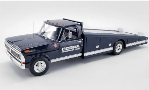 Diecast model cars Ford F-350 Ramp Truck blue/white Shelby Cobra 1970 Powered by 1/18 ACME