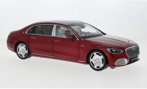 Diecast model cars Mercedes CLA Base Maybach S-classe metallise red 2021 1/18 Almost Real
