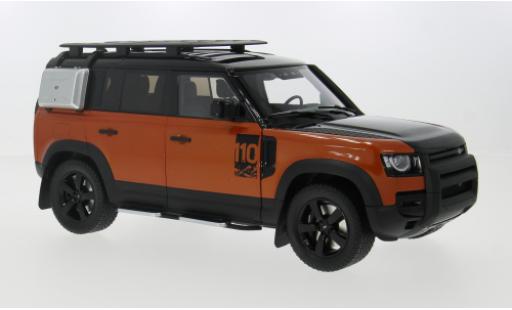 Diecast model cars Land Rover Defender 110 (L663) orange/black 2020 1/18 Almost Real