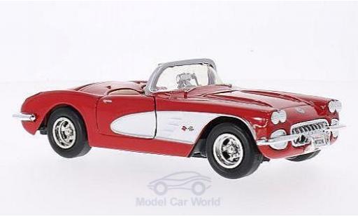 Diecast model cars Chevrolet Corvette Convertible (C1) red/white 1959 1/24 Motormax