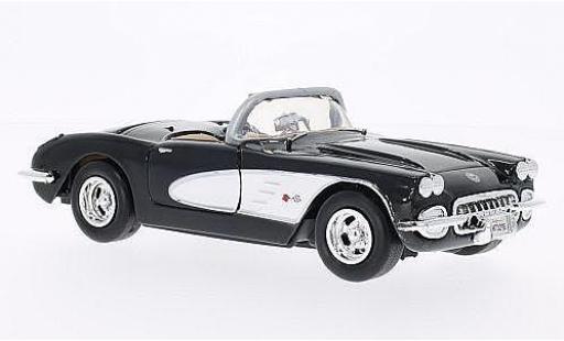 Diecast model cars Chevrolet Corvette Convertible (C1) black/white 1959 1/24 Motormax