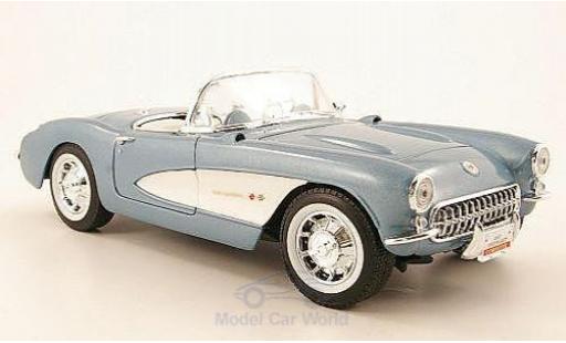 Diecast model cars Chevrolet Corvette Convertible metallic blue 1957 1/18 Motormax