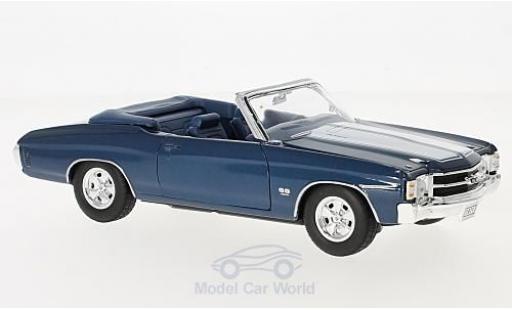 Diecast model cars Chevrolet Chevelle Convertible SS 454 metallic blue/white 1971 1/24 Welly