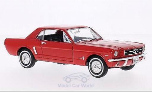 Diecast model cars Ford Mustang Hardtop Coupe red 1964 1/24 Welly