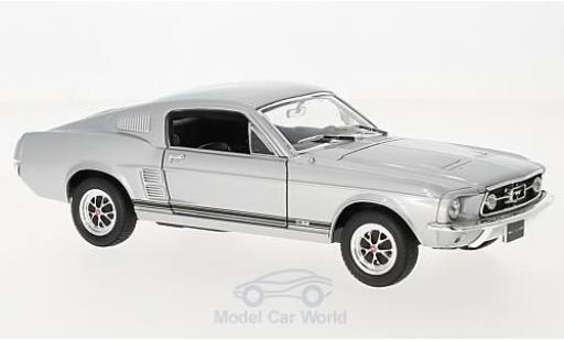 Diecast model cars Ford Mustang GT grey 1967 1/24 Welly