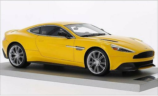 Aston Martin Vanquish coupe 1/18 Tecnomodel metallic yellow diecast model cars