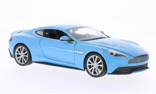 Diecast model cars Aston Martin Vanquish coupe blue 1/24 Welly