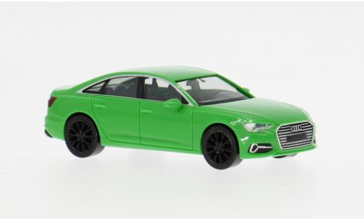 Diecast model cars Audi A6 berline green 1/87 Herpa