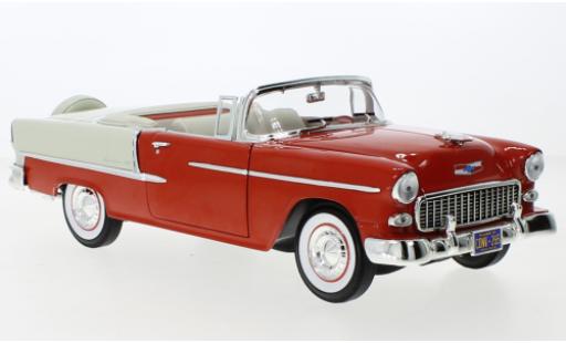 Diecast model cars Chevrolet Bel Air Convertible orange/beige 1955 1/18 Auto World
