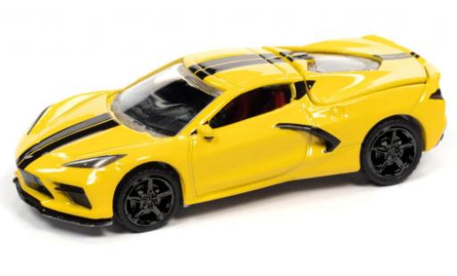 Diecast model cars Chevrolet Corvette Stingray (C8) yellow 2020 1/64 Auto World