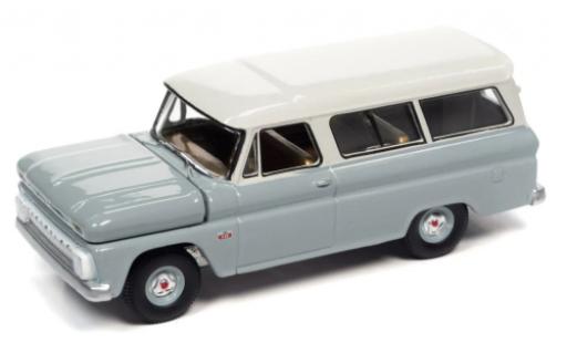Diecast model cars Chevrolet Suburban suv grey /white 1966 1/64 Auto World