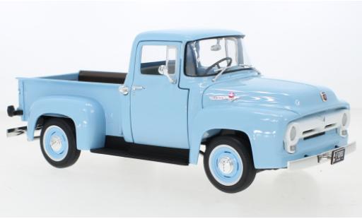 Diecast model cars Ford F-100 Pickup 00 Pick Up blue 1956 1/18 Auto World