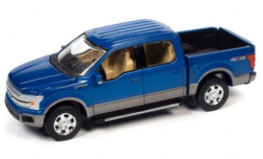 Diecast model cars Ford F-150 Pickup 50 Lariat metallise blue 2019 1/64 Auto World