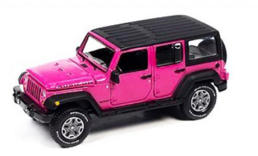 Diecast model cars Jeep Wrangler Rubicon Unlimited 4x4 pink 2018 1/64 Auto World
