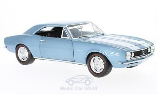 Diecast model cars Chevrolet Camaro Z28 metallic blue 1967 50th Anniversary without Vitrine 1/18 Auto World