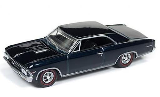 Diecast model cars Chevrolet Chevelle SS 396 blue 1966 sans Vitrine 1/64 Auto World