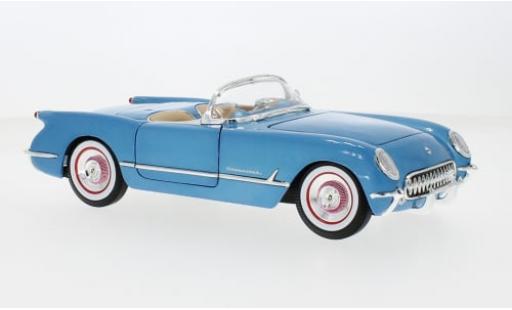 Diecast model cars Chevrolet Corvette Convertible (C1) metallise blue 1954 1/18 Auto World